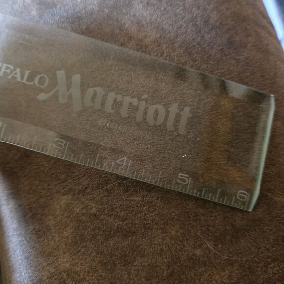 Vintage 6" GLASS RULER Advertising Buffalo MARRIOTT Promotional - Picture 10 of 10